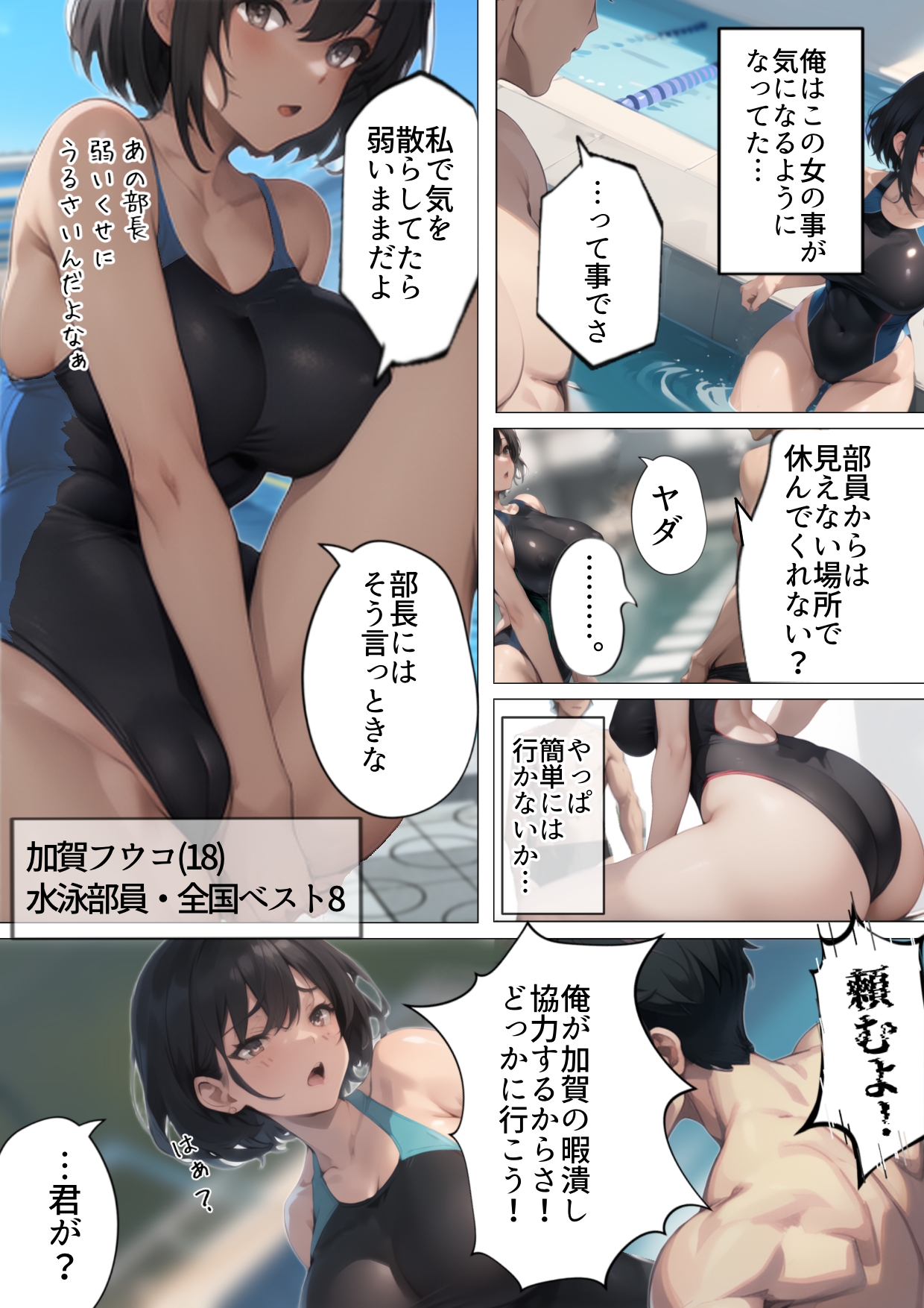 開業！寝取られ精液プール〜天才水泳女子は合宿サボるもチャラ男集団にナンパされ開業前のプール「白濁精液プール」に浸らされ孕む！男子部員に告白された合宿中に寝取られる話 無料立ち読み8