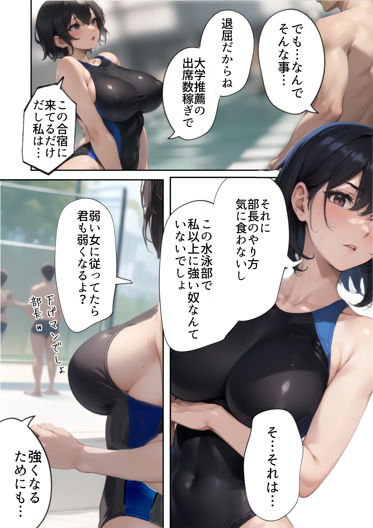 開業！寝取られ精液プール〜天才水泳女子は合宿サボるもチャラ男集団にナンパされ開業前のプール「白濁精液プール」に浸らされ孕む！男子部員に告白された合宿中に寝取られる話 無料立ち読み10