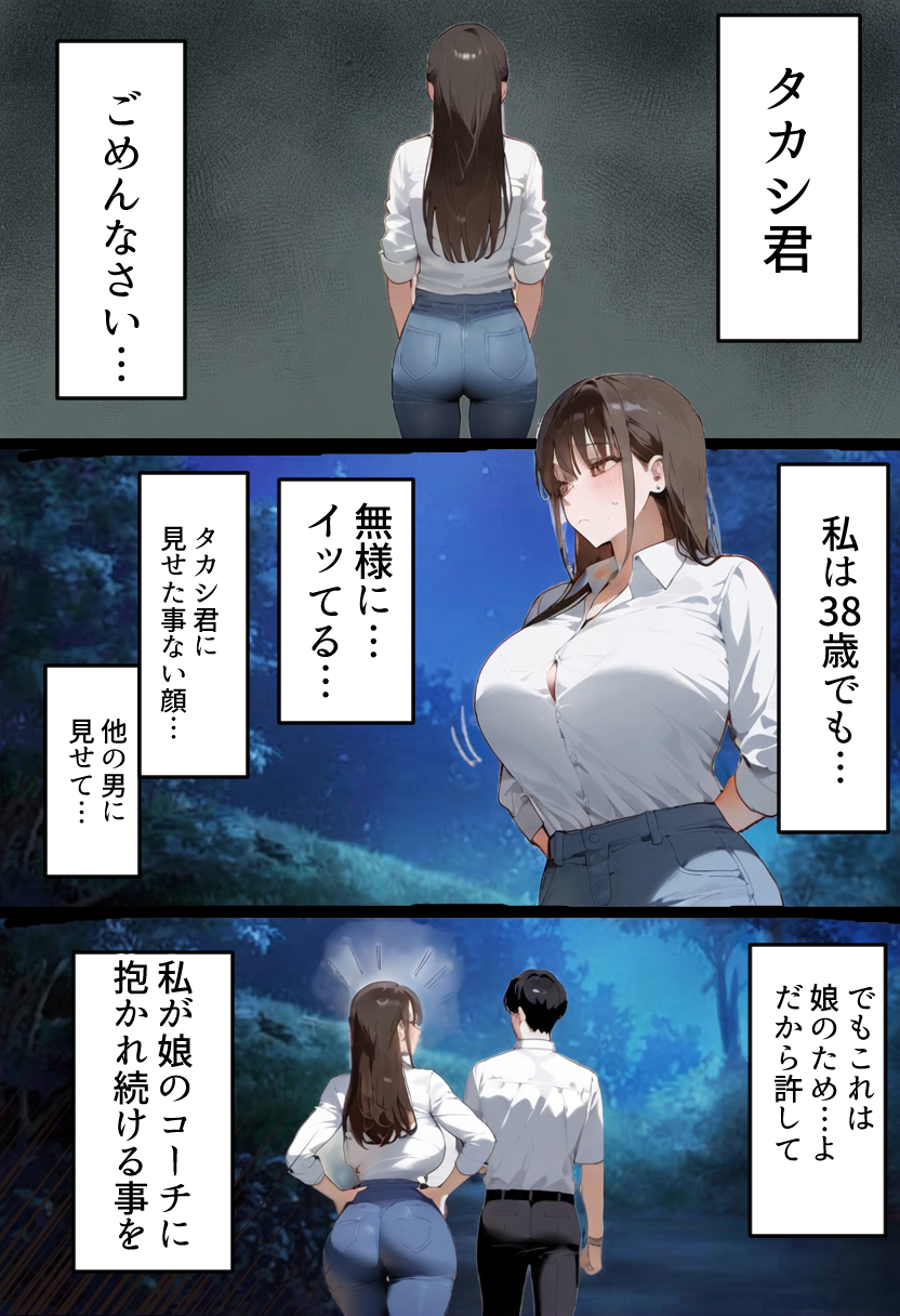 元陸上ママ（38）娘庇い糞コーチから乳首調教！お母さんは母乳飲まれ孕みsex漬けに。娘も甥に中出しされてた話【寝取られ駅伝3母娘駅伝後編】 無料立ち読み11