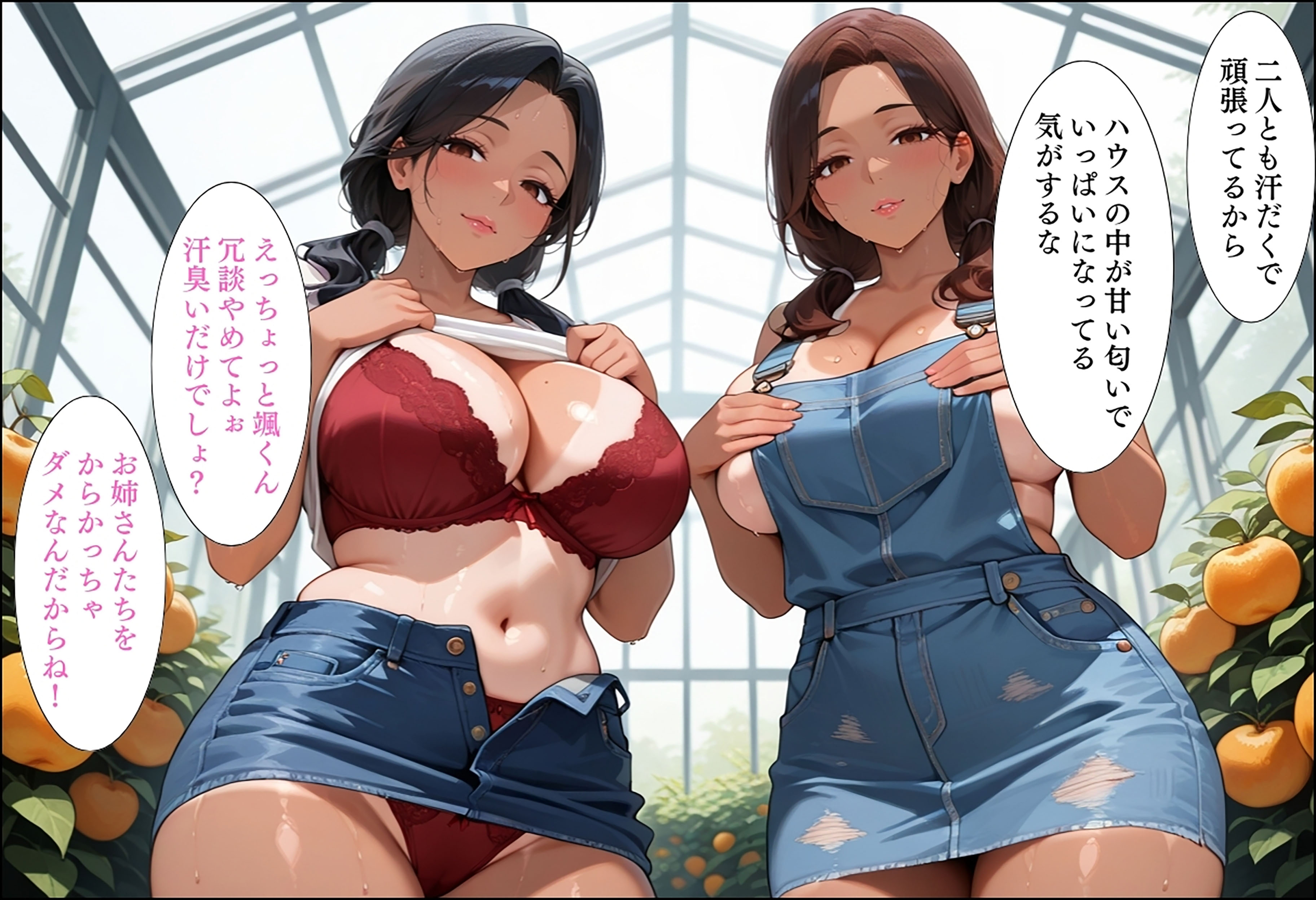 引っ越してきた田舎町がムチムチ熟女だらけだった話 〜農作業着の熟女たちとビニールハウス密室種付け編〜 無料立ち読み54