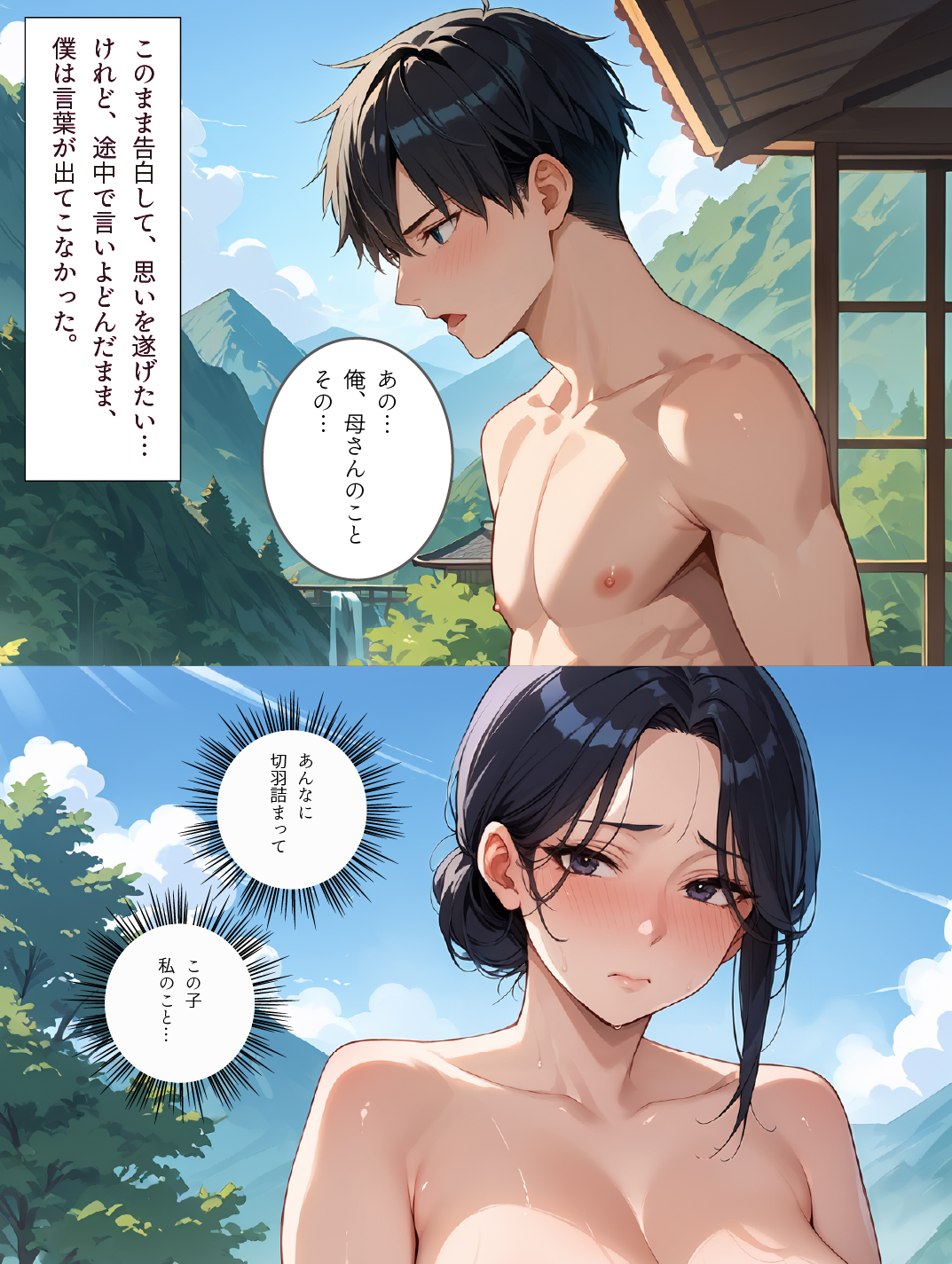 母と露天風呂付き客室のある温泉宿に行った話 1＋2お得セット「母さんとイチャラブ子作り孕ませ生活」 無料立ち読み21