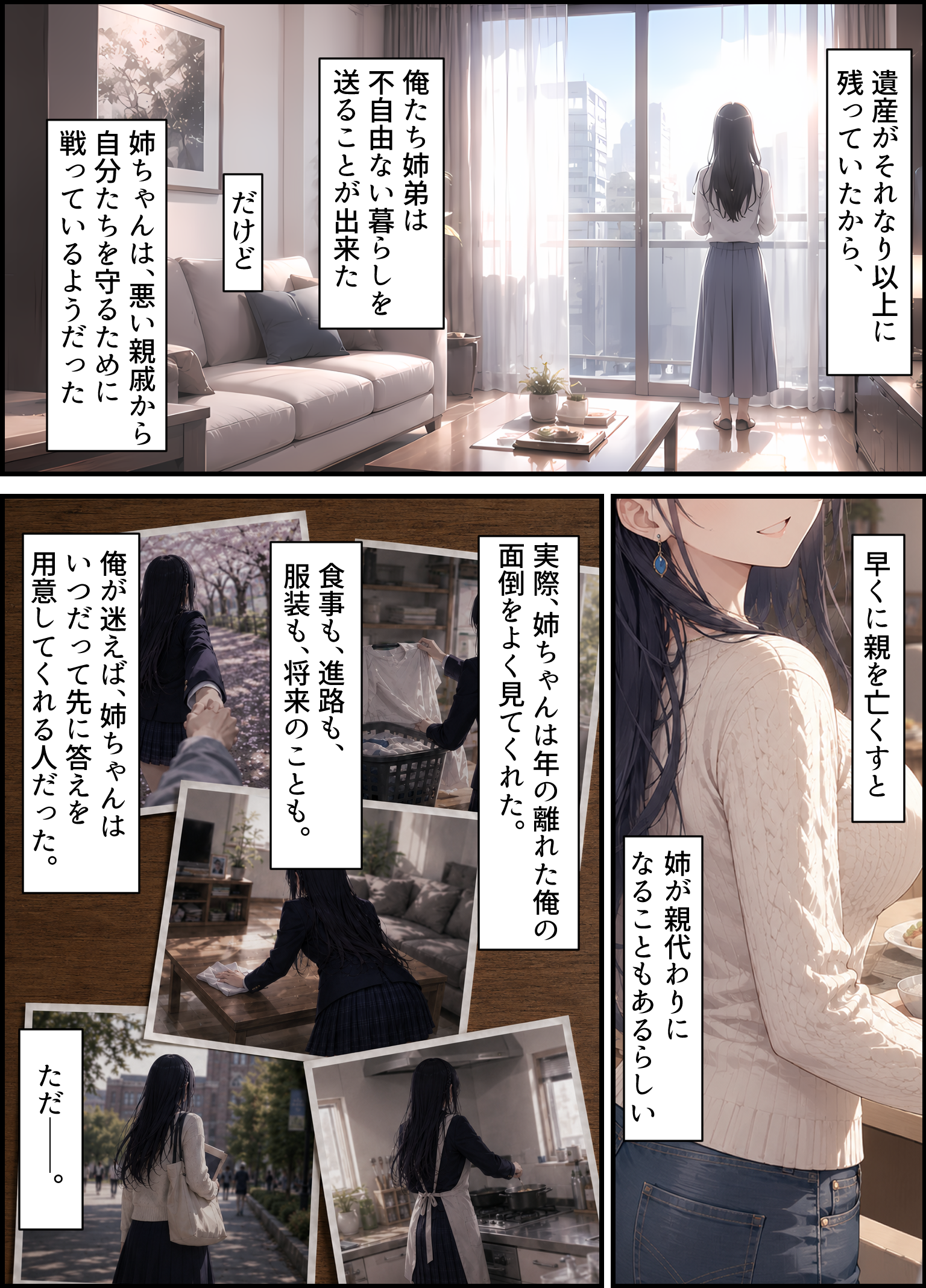 【漫画】男尊女卑の家で育った巨乳お姉ちゃんが、童貞の俺を見かねてセックスレッスンする話 無料立ち読み2
