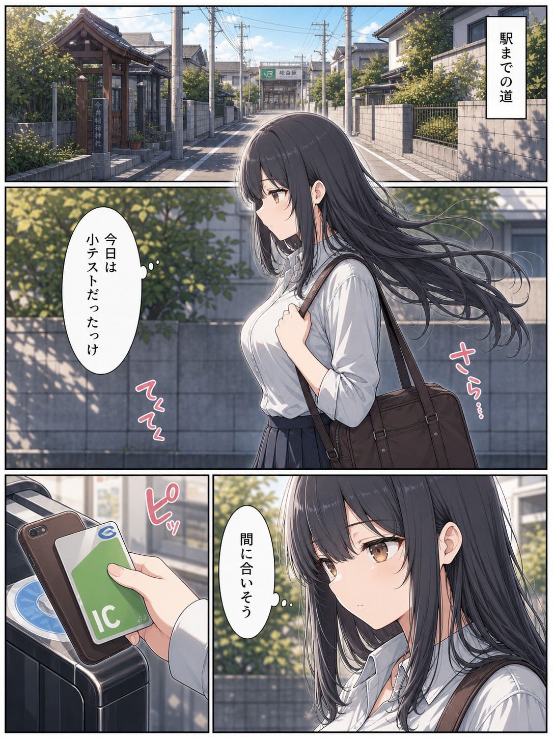 黒髪清楚女子校生が、朝の満員電車で太ももを執拗に撫で回されて痴●された話 無料立ち読み12