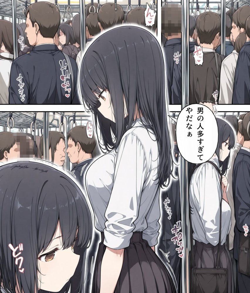 黒髪清楚女子校生が、朝の満員電車で太ももを執拗に撫で回されて痴●された話 無料立ち読み22