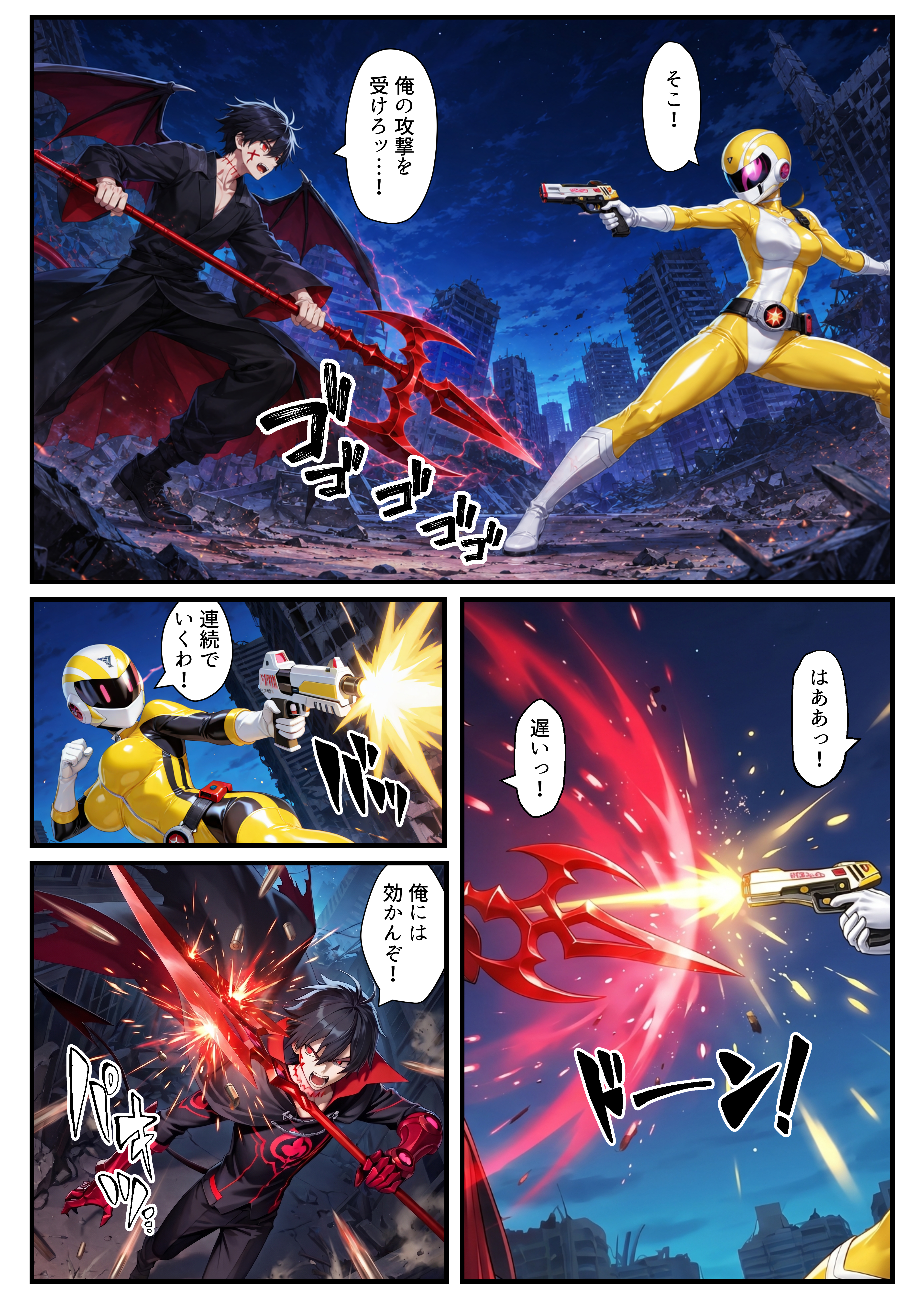 戦隊イエロー吸血鬼堕ち〜悪堕ちした変身ヒロインは牙と翼を身につける〜 無料立ち読み2