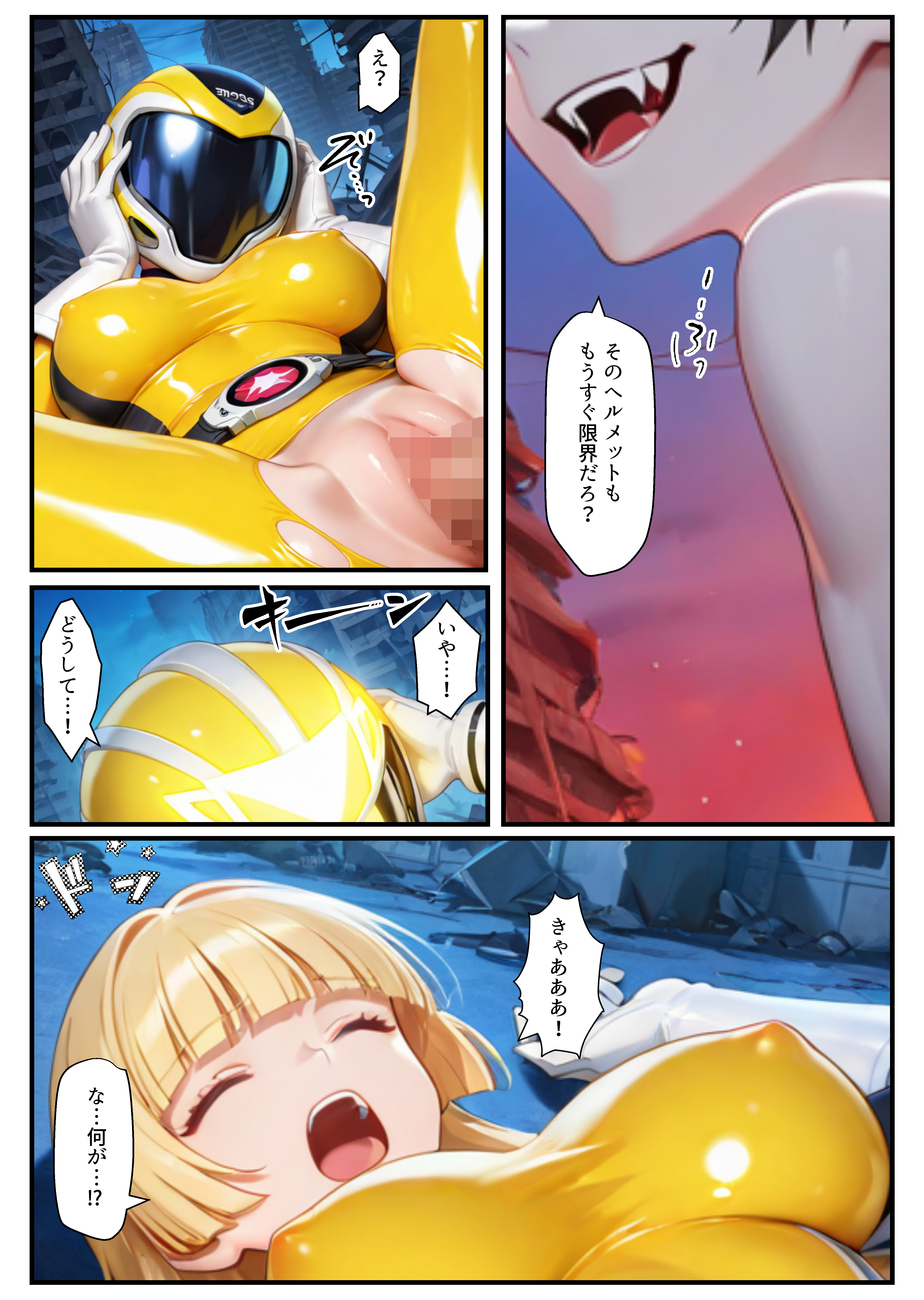 戦隊イエロー吸血鬼堕ち〜悪堕ちした変身ヒロインは牙と翼を身につける〜 無料立ち読み7